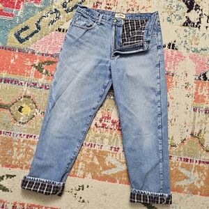 L.L. Bean Denim Jeans Flannel Lined Mens Size 34x30 Classic Fit Blue Stonewash